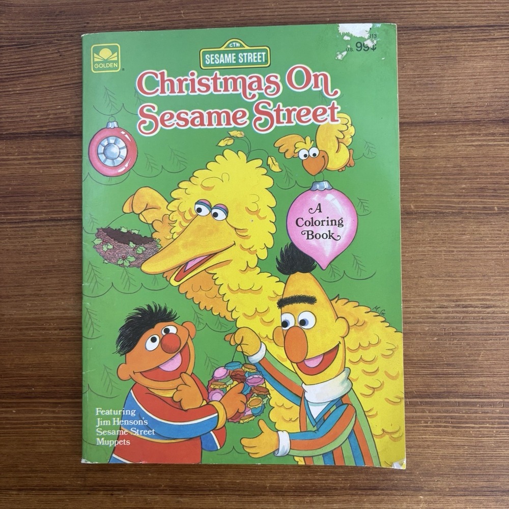 1985 Christmas On Sesame Street Muppets Coloring Book Jim Henson